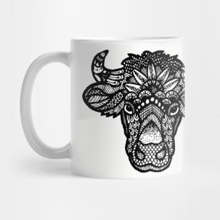 Zentangle Cow Head Mug